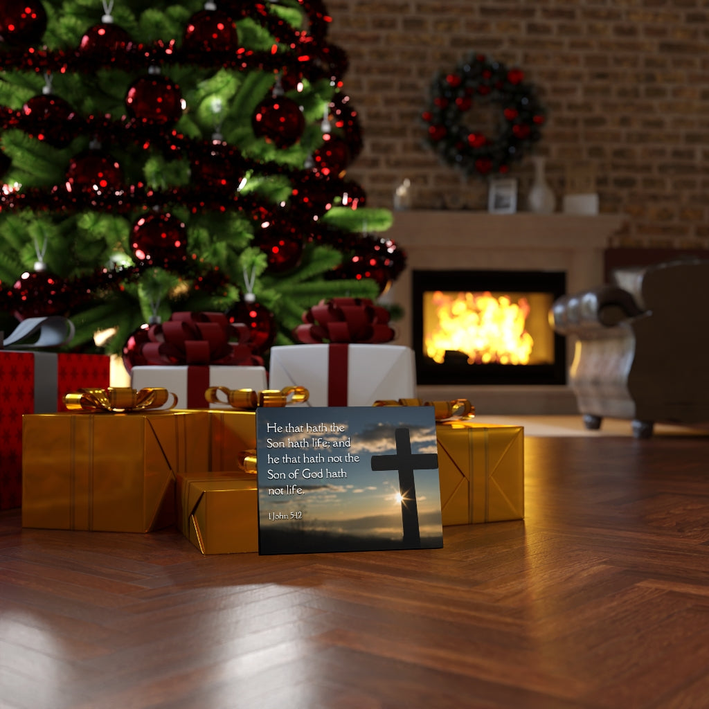 Scripture Walls Son Of God 1 John 5:12 Bible Verse Canvas Christian Wall Art Ready to Hang Unframed-Express Your Love Gifts