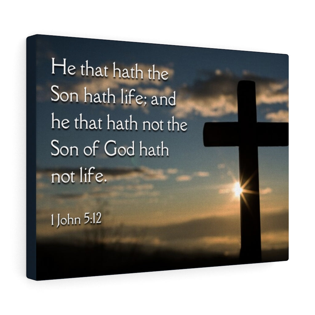 Scripture Walls Son Of God 1 John 5:12 Bible Verse Canvas Christian Wall Art Ready to Hang Unframed-Express Your Love Gifts