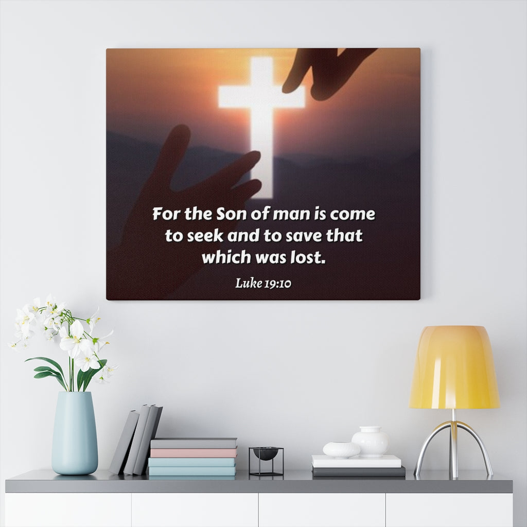Scripture Walls Son Of Man Luke 19:10 Bible Verse Canvas Christian Wall Art Ready to Hang Unframed-Express Your Love Gifts