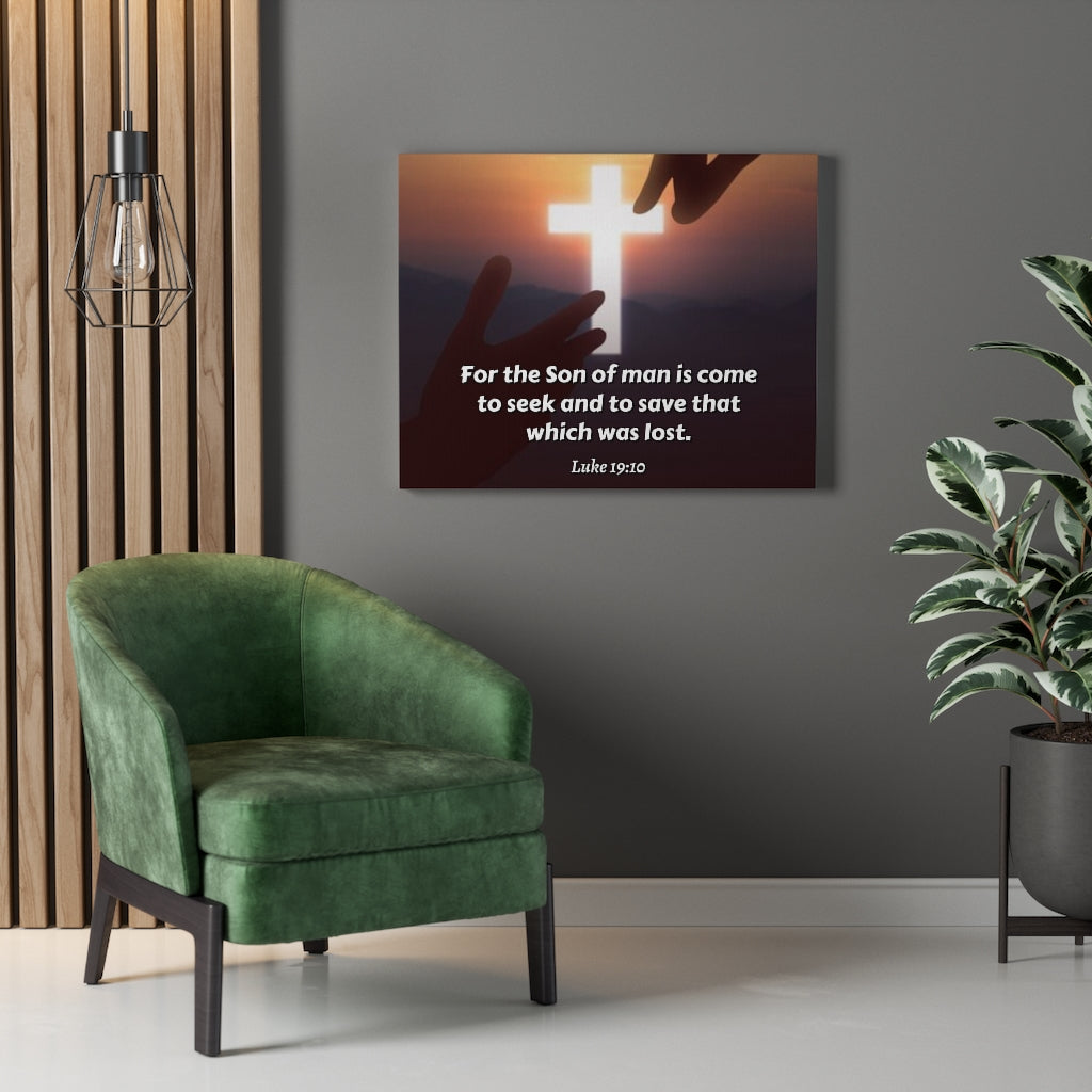 Scripture Walls Son Of Man Luke 19:10 Bible Verse Canvas Christian Wall Art Ready to Hang Unframed-Express Your Love Gifts