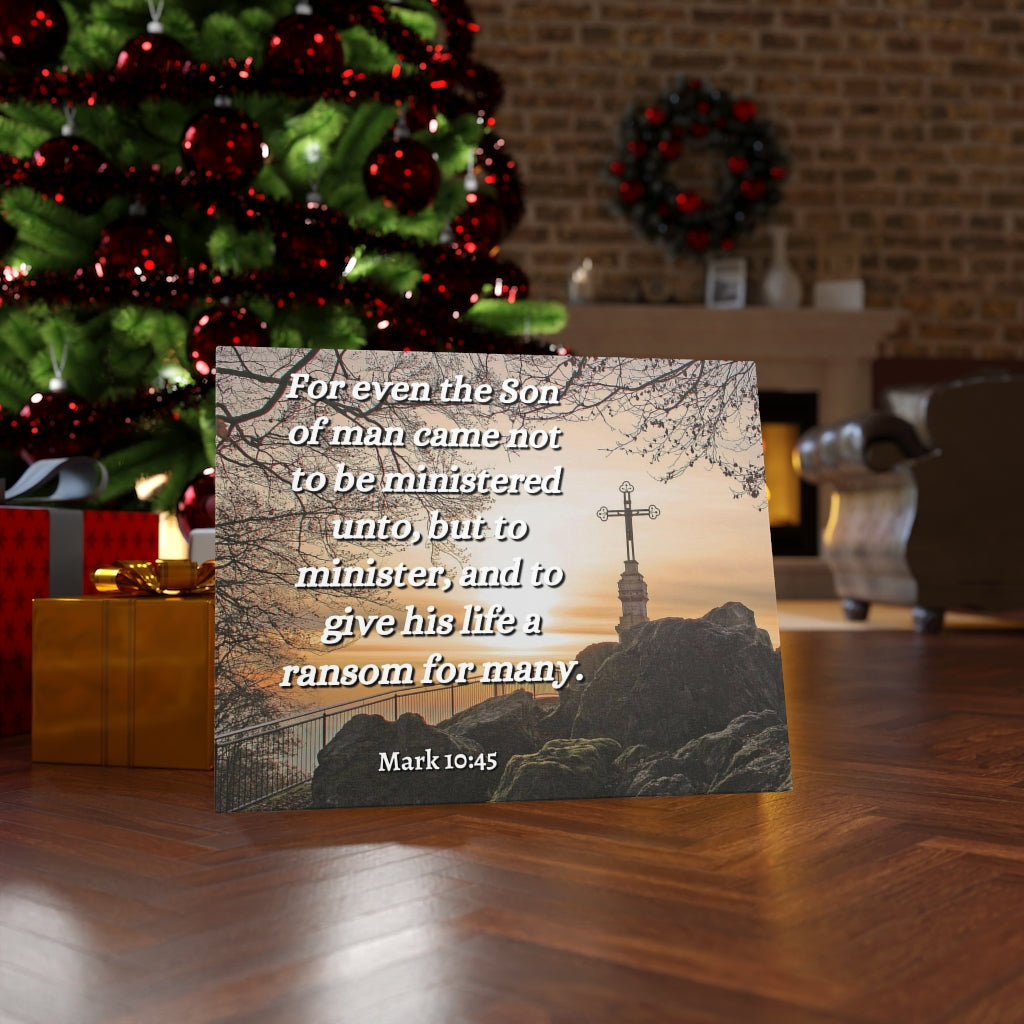 Scripture Walls Son Of Man Mark 10:45 Bible Verse Canvas Christian Wall Art Ready to Hang Unframed-Express Your Love Gifts