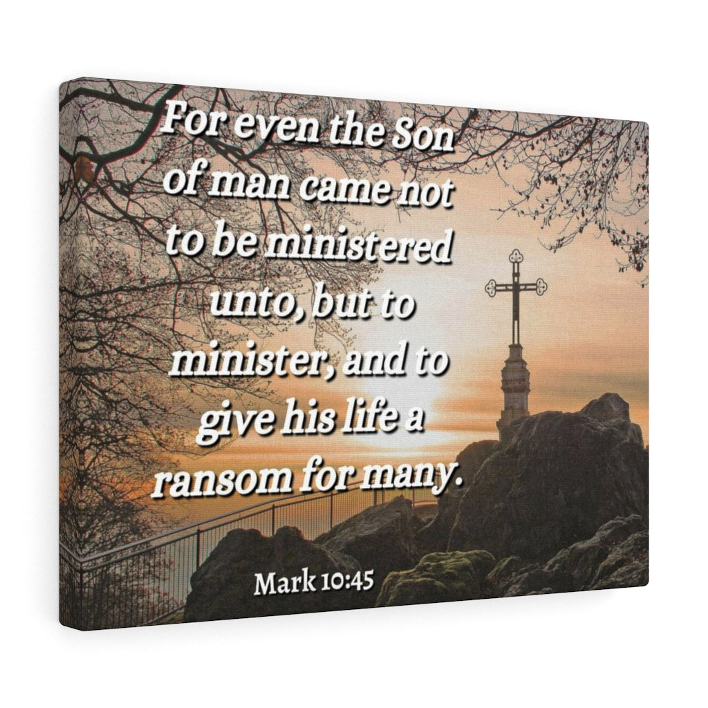 Scripture Walls Son Of Man Mark 10:45 Bible Verse Canvas Christian Wall Art Ready to Hang Unframed-Express Your Love Gifts