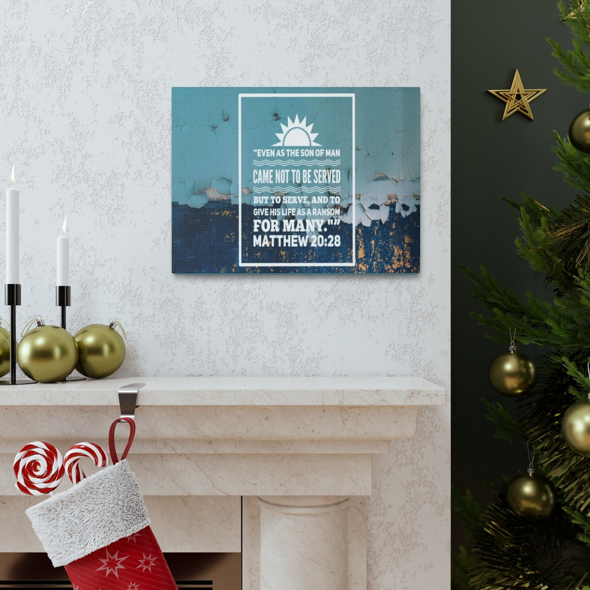 Scripture Walls Son Of Man Matthew 20:28 Bible Verse Canvas Christian Wall Art Bible Verse Print Ready To Hang Unframed-Express Your Love Gifts