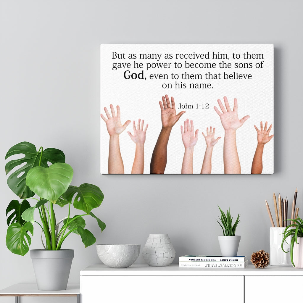Scripture Walls Sons of God John 1:12 Wall Art Christian Home Decor Unframed-Express Your Love Gifts