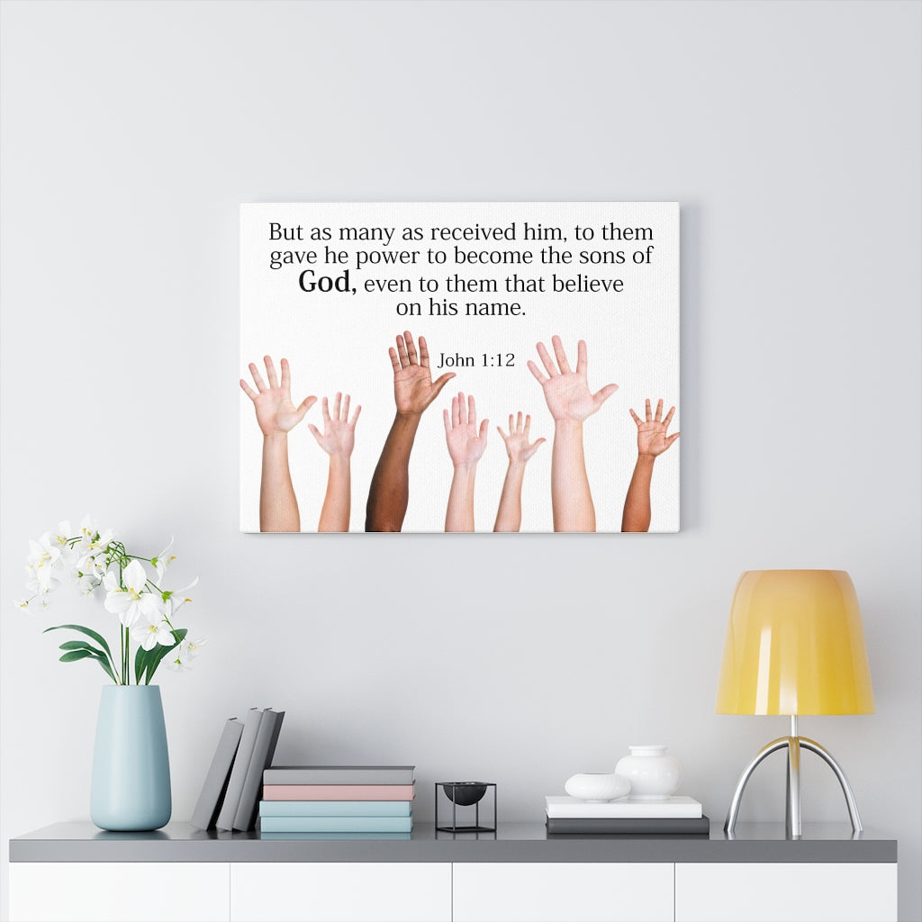 Scripture Walls Sons of God John 1:12 Wall Art Christian Home Decor Unframed-Express Your Love Gifts