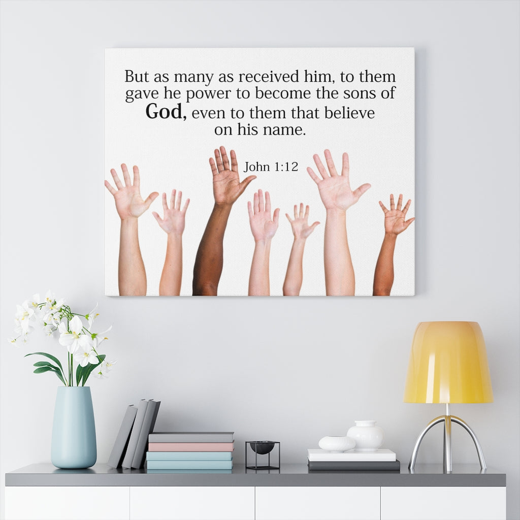 Scripture Walls Sons of God John 1:12 Wall Art Christian Home Decor Unframed-Express Your Love Gifts