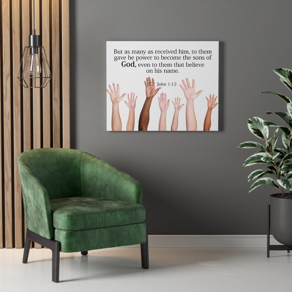 Scripture Walls Sons of God John 1:12 Wall Art Christian Home Decor Unframed-Express Your Love Gifts