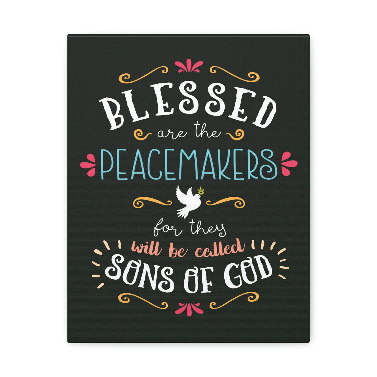 Scripture Walls Sons Of God Matthew 5:9 Dark Christian Wall Art Bible Verse Print Ready to Hang Unframed-Express Your Love Gifts