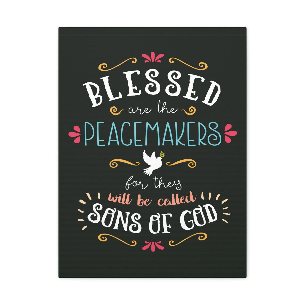 Scripture Walls Sons Of God Matthew 5:9 Dark Christian Wall Art Bible Verse Print Ready to Hang Unframed-Express Your Love Gifts