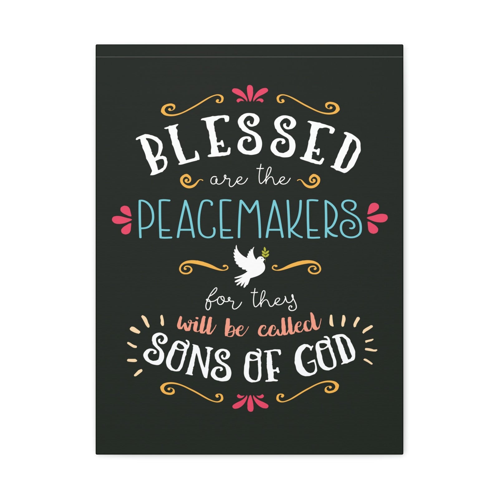 Scripture Walls Sons Of God Matthew 5:9 Dark Christian Wall Art Bible Verse Print Ready to Hang Unframed-Express Your Love Gifts