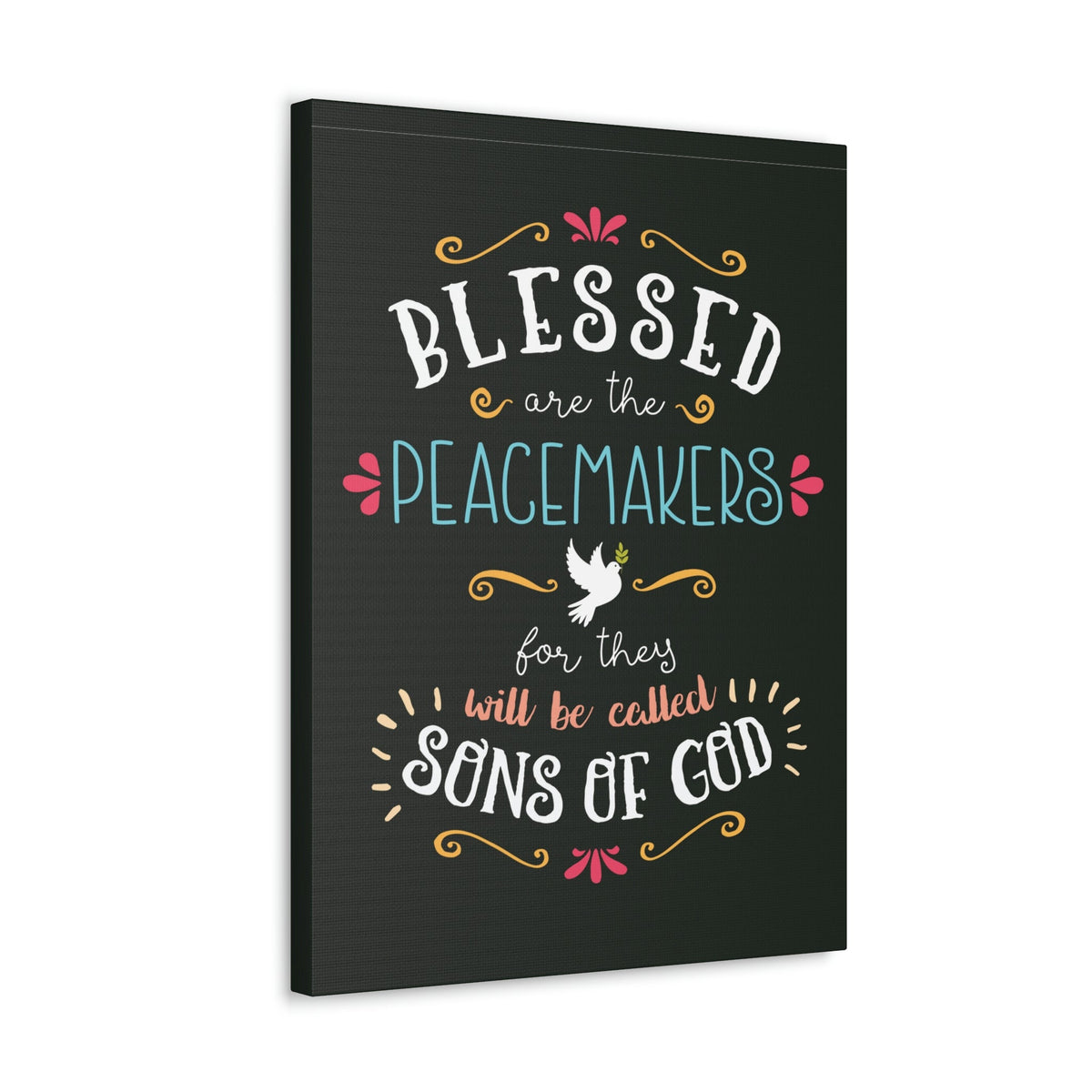 Scripture Walls Sons Of God Matthew 5:9 Dark Christian Wall Art Bible Verse Print Ready to Hang Unframed-Express Your Love Gifts