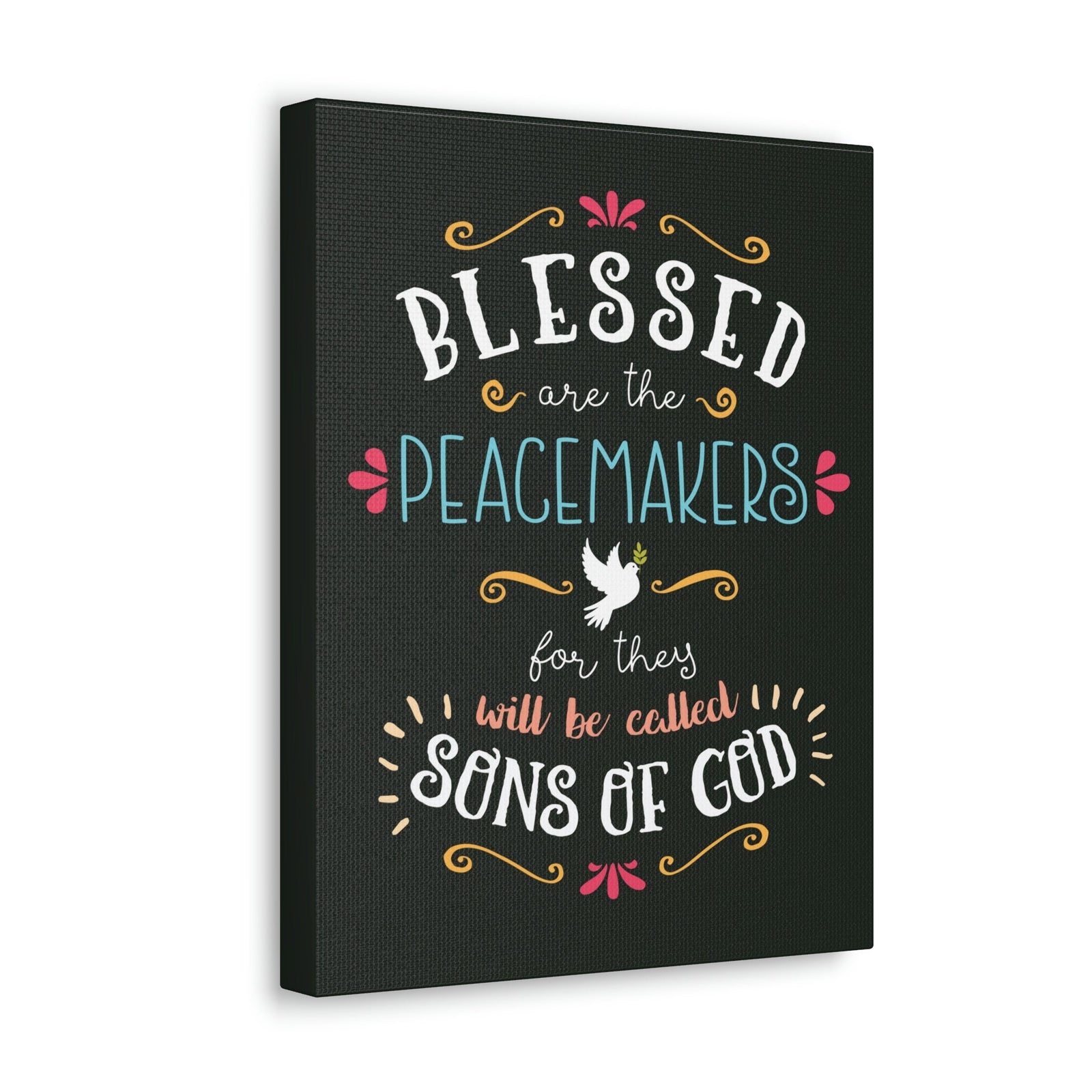 Scripture Walls Sons Of God Matthew 5:9 Dark Christian Wall Art Bible Verse Print Ready to Hang Unframed-Express Your Love Gifts