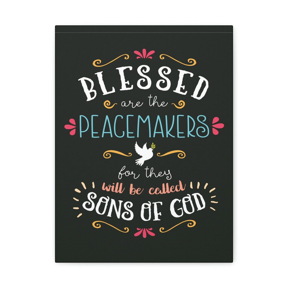 Scripture Walls Sons Of God Matthew 5:9 Dark Christian Wall Art Bible Verse Print Ready to Hang Unframed-Express Your Love Gifts