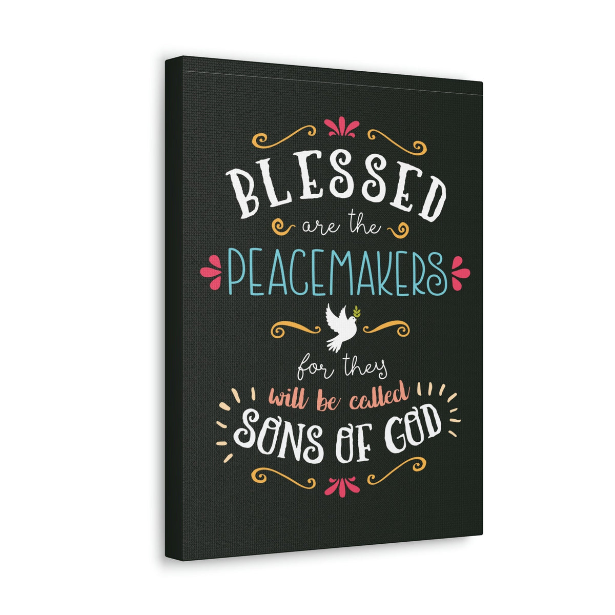 Scripture Walls Sons Of God Matthew 5:9 Dark Christian Wall Art Bible Verse Print Ready to Hang Unframed-Express Your Love Gifts