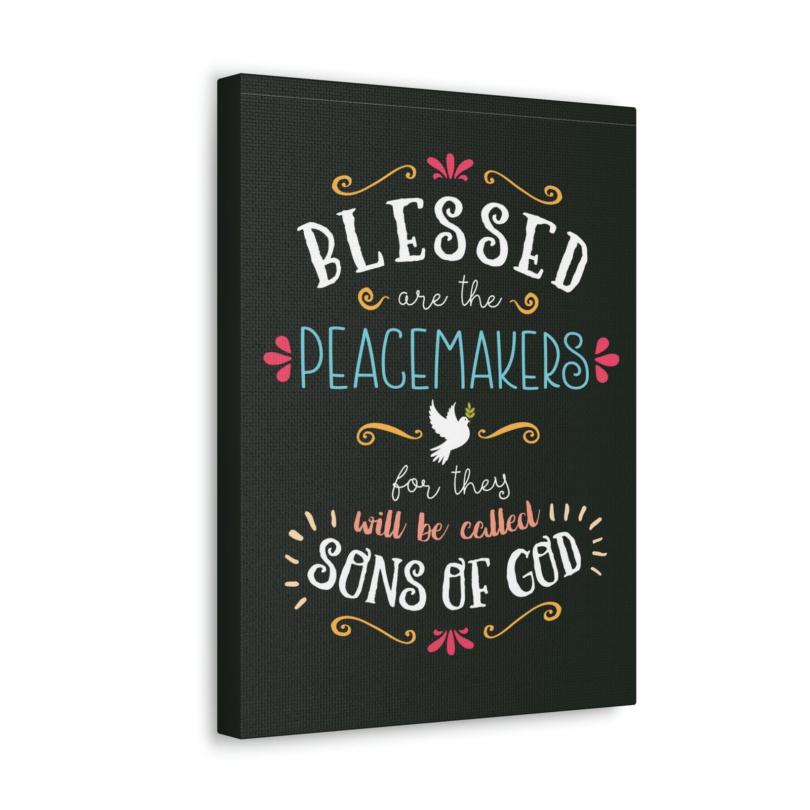 Scripture Walls Sons Of God Matthew 5:9 Dark Christian Wall Art Bible Verse Print Ready to Hang Unframed-Express Your Love Gifts