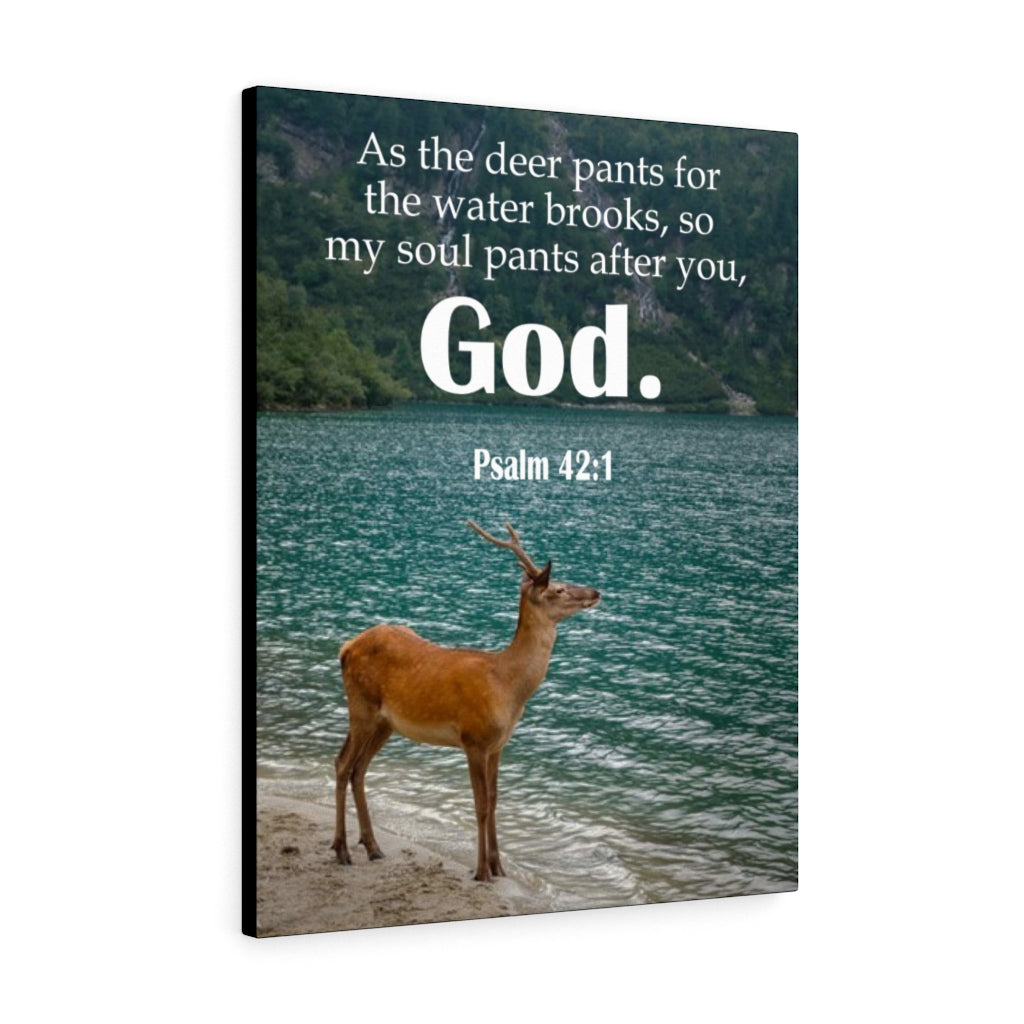 Scripture Walls Soul Pants Psalm 42:1 Bible Verse Canvas Christian Wall Art Ready to Hang Unframed-Express Your Love Gifts