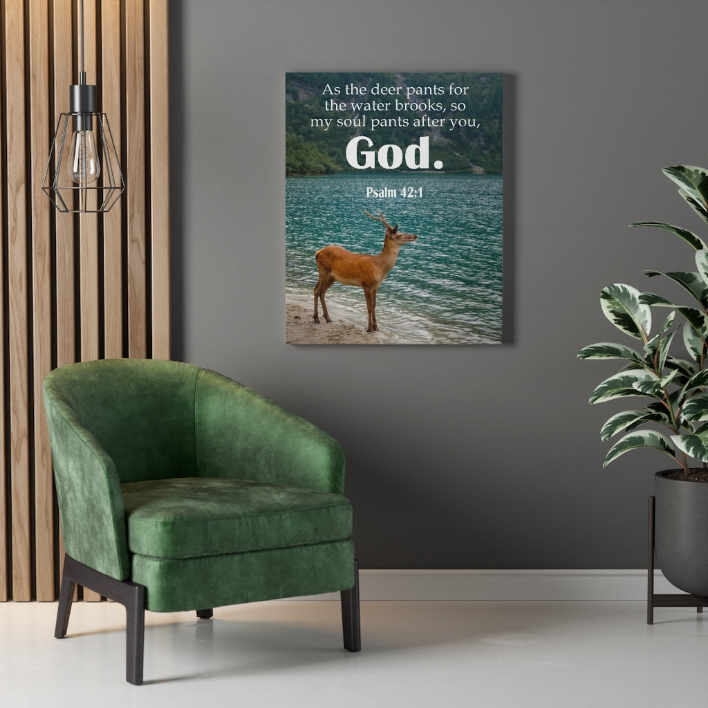 Scripture Walls Soul Pants Psalm 42:1 Bible Verse Canvas Christian Wall Art Ready to Hang Unframed-Express Your Love Gifts