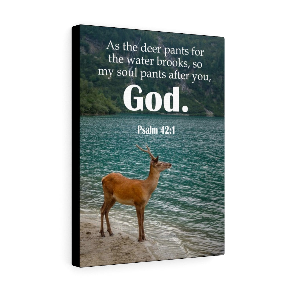 Scripture Walls Soul Pants Psalm 42:1 Bible Verse Canvas Christian Wall Art Ready to Hang Unframed-Express Your Love Gifts
