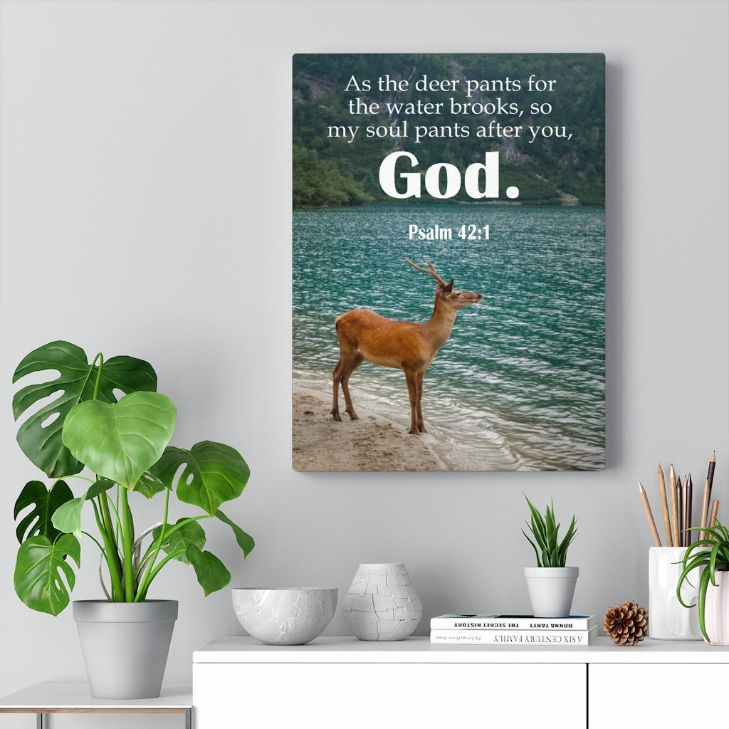 Scripture Walls Soul Pants Psalm 42:1 Bible Verse Canvas Christian Wall Art Ready to Hang Unframed-Express Your Love Gifts