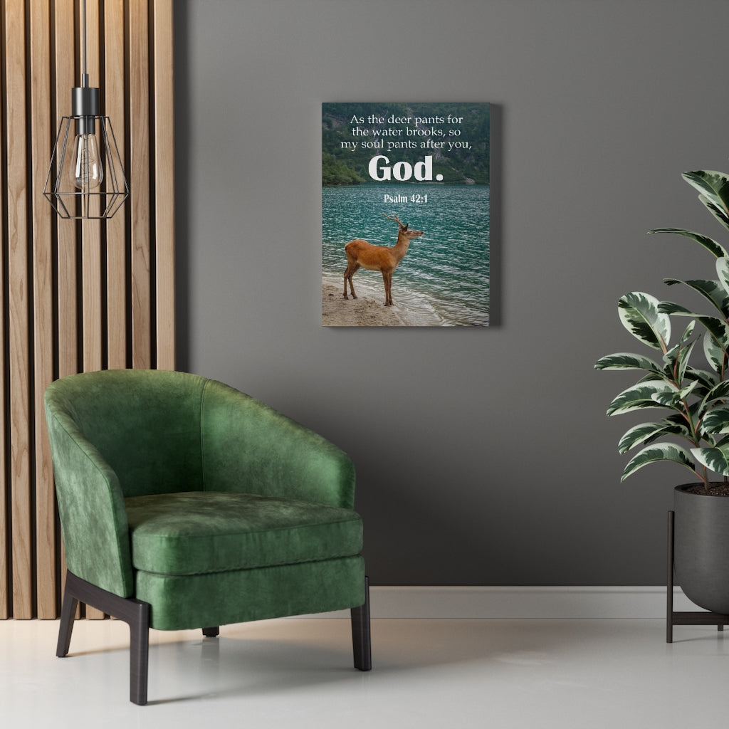 Scripture Walls Soul Pants Psalm 42:1 Bible Verse Canvas Christian Wall Art Ready to Hang Unframed-Express Your Love Gifts
