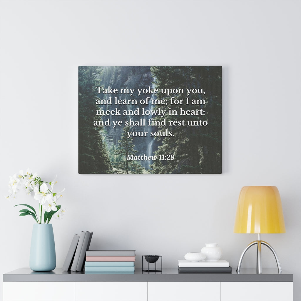 Scripture Walls Souls Matthew 11:29 Bible Verse Canvas Christian Wall Art Ready to Hang Unframed-Express Your Love Gifts