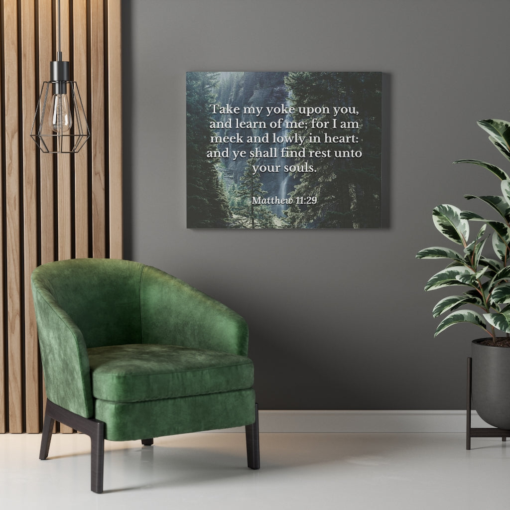 Scripture Walls Souls Matthew 11:29 Bible Verse Canvas Christian Wall Art Ready to Hang Unframed-Express Your Love Gifts