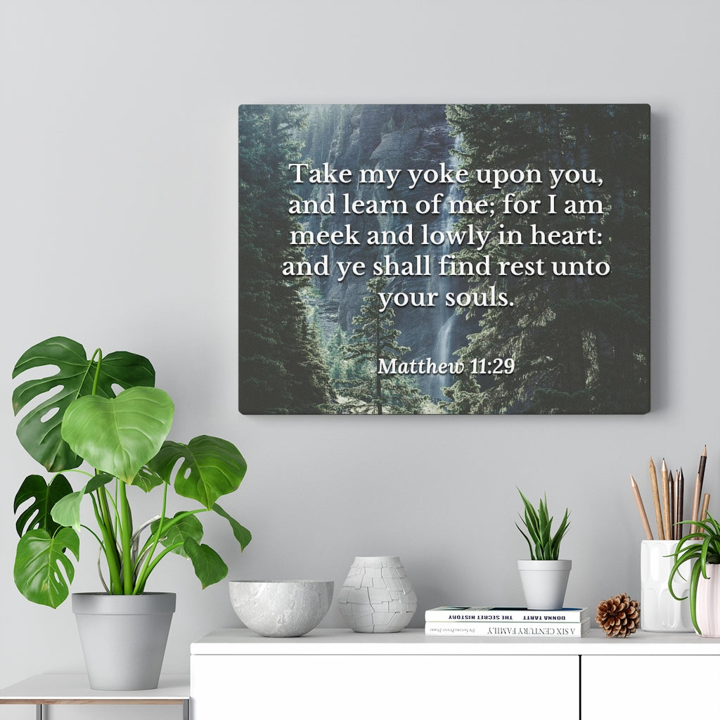 Scripture Walls Souls Matthew 11:29 Bible Verse Canvas Christian Wall Art Ready to Hang Unframed-Express Your Love Gifts