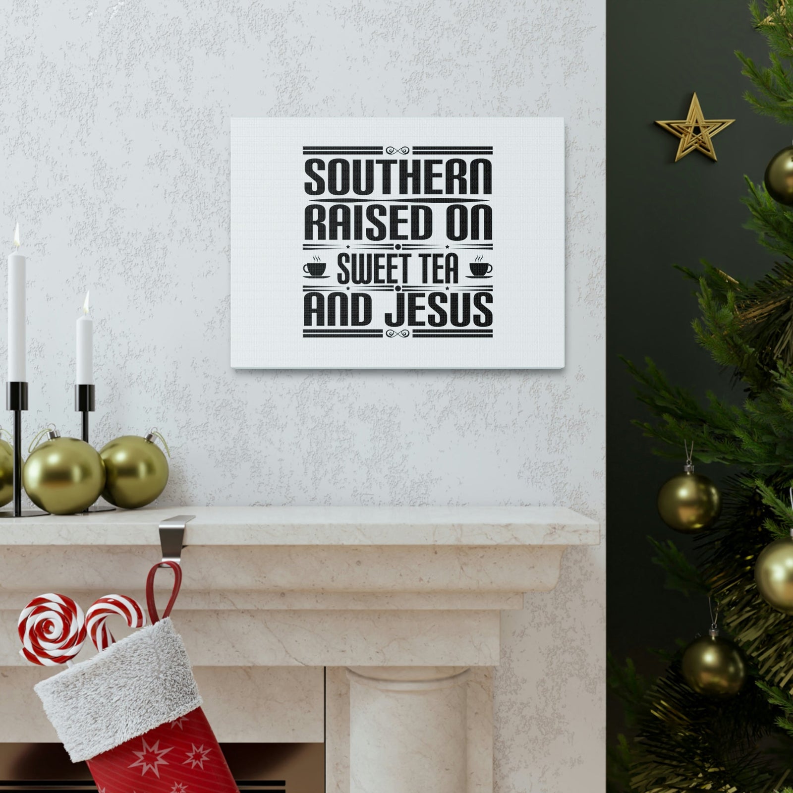 Scripture Walls Southern Raise On Sweet Tea And Jesus 1 Corinthians 6:14 Christian Wall Art Bible Verse Print Ready to Hang Unframed-Express Your Love Gifts