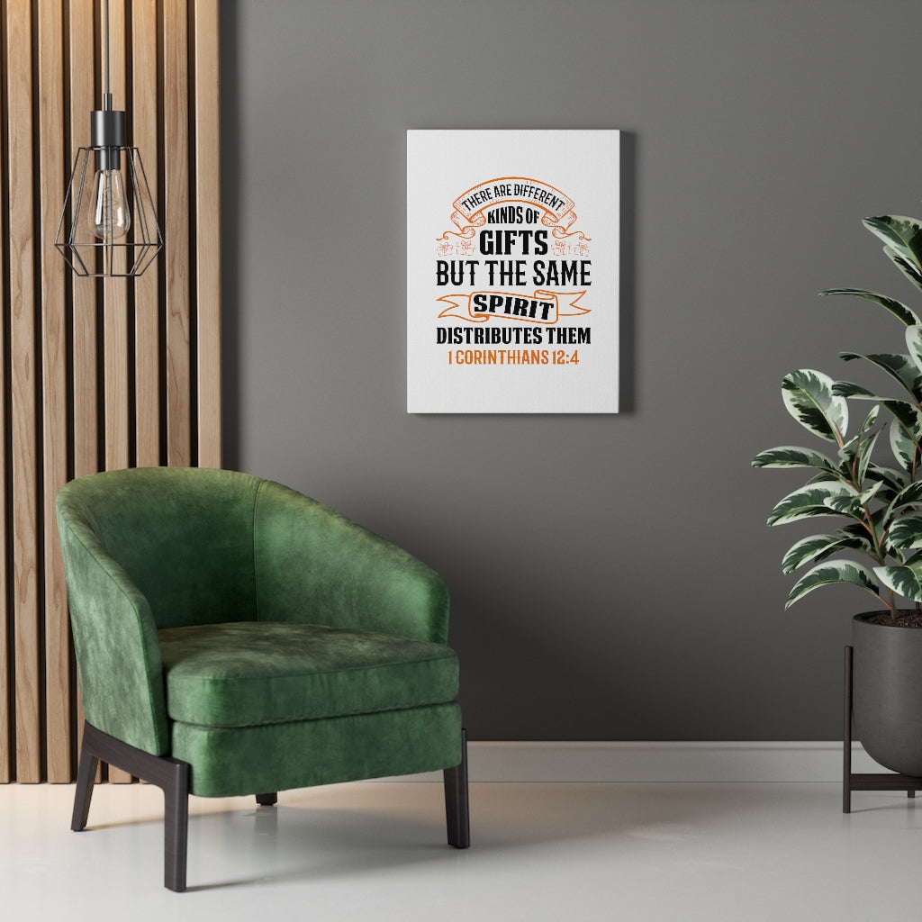 Scripture Walls Spirit Distributes Them 1 Corinthians 12:4 Bible Verse Canvas Christian Wall Art Ready to Hang Unframed-Express Your Love Gifts