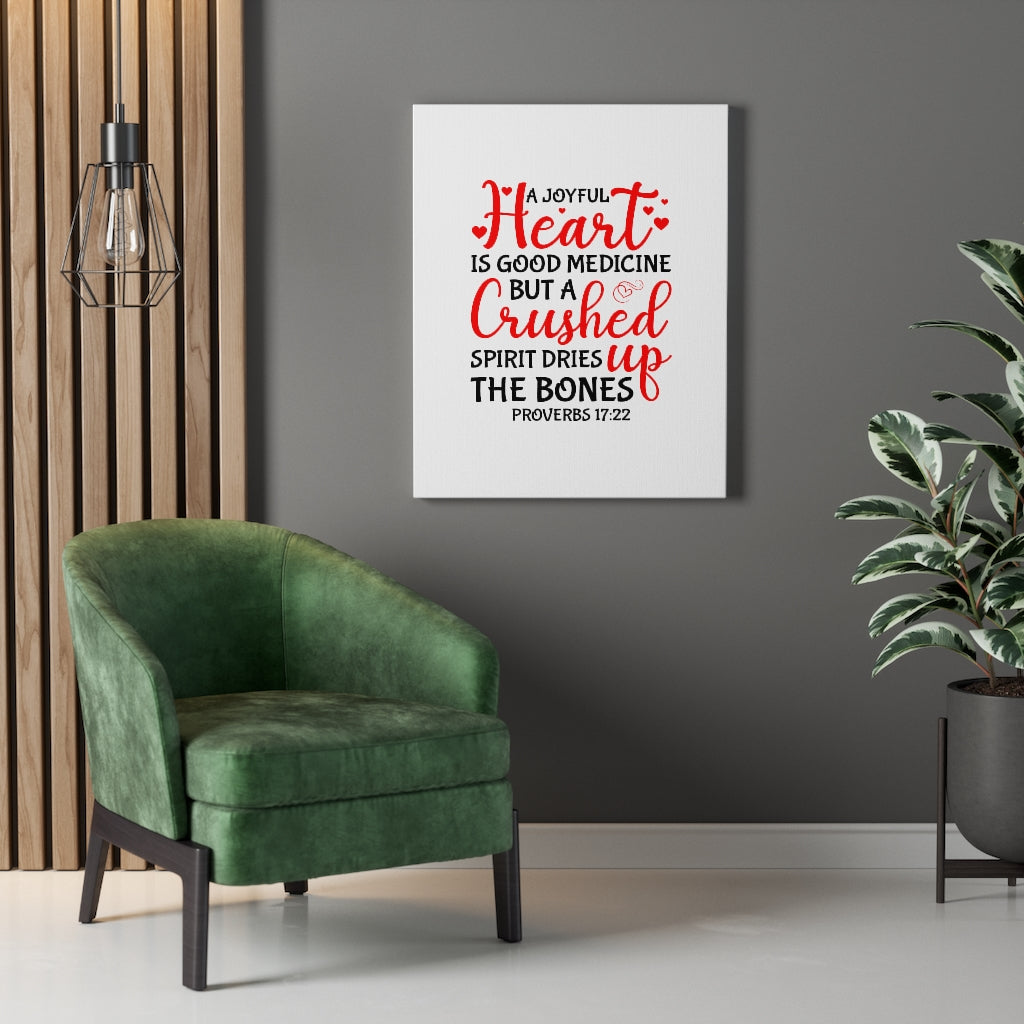 Scripture Walls Spirit Dries Up The Bones Proverbs 17:22 Bible Verse Canvas Christian Wall Art Ready to Hang Unframed-Express Your Love Gifts