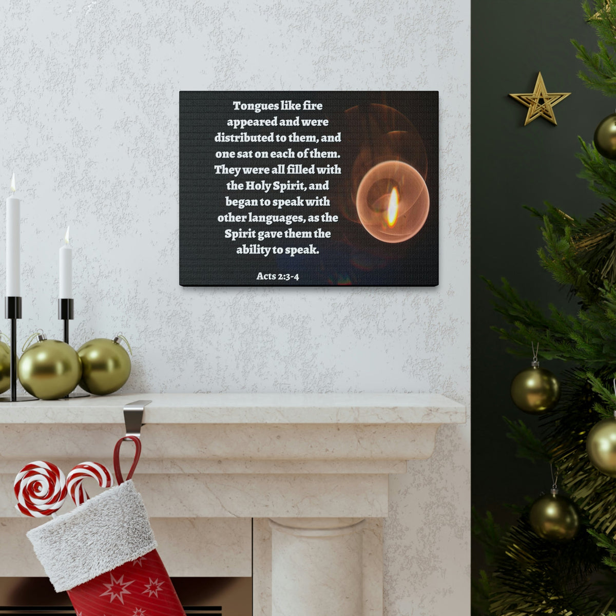 Scripture Walls Spirit Gave Them Acts 2:3 Bible Verse Canvas Christian Wall Art Ready to Hang Unframed-Express Your Love Gifts