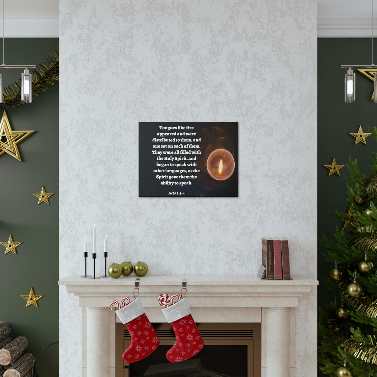 Scripture Walls Spirit Gave Them Acts 2:3 Bible Verse Canvas Christian Wall Art Ready to Hang Unframed-Express Your Love Gifts