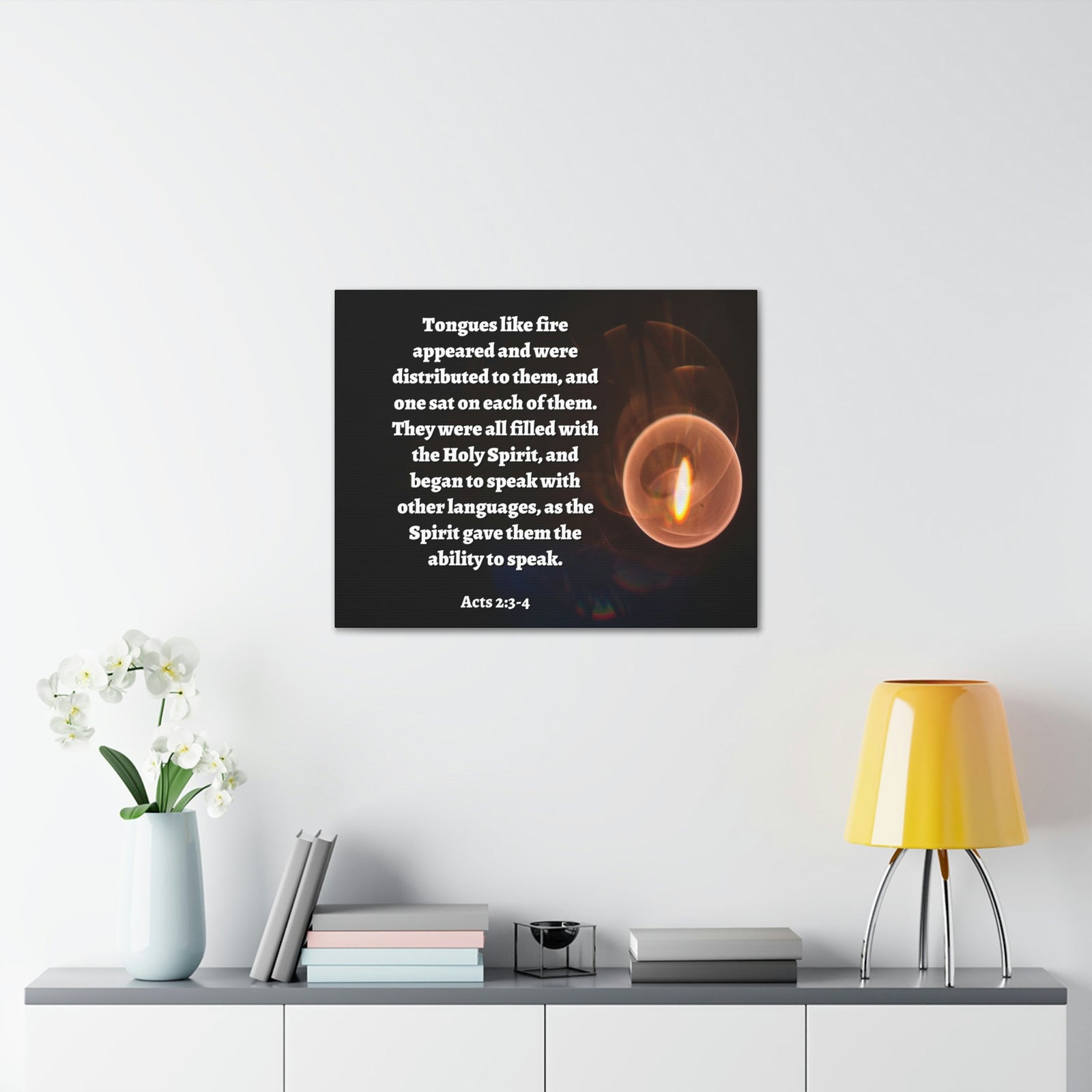 Scripture Walls Spirit Gave Them Acts 2:3 Bible Verse Canvas Christian Wall Art Ready to Hang Unframed-Express Your Love Gifts