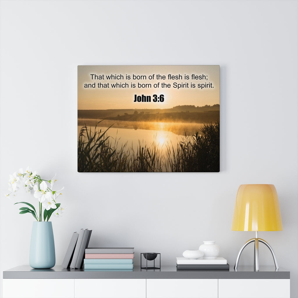 Scripture Walls Spirit is Spirit John 3:6 Bible Verse Canvas Christian Wall Art Ready to Hang Unframed-Express Your Love Gifts