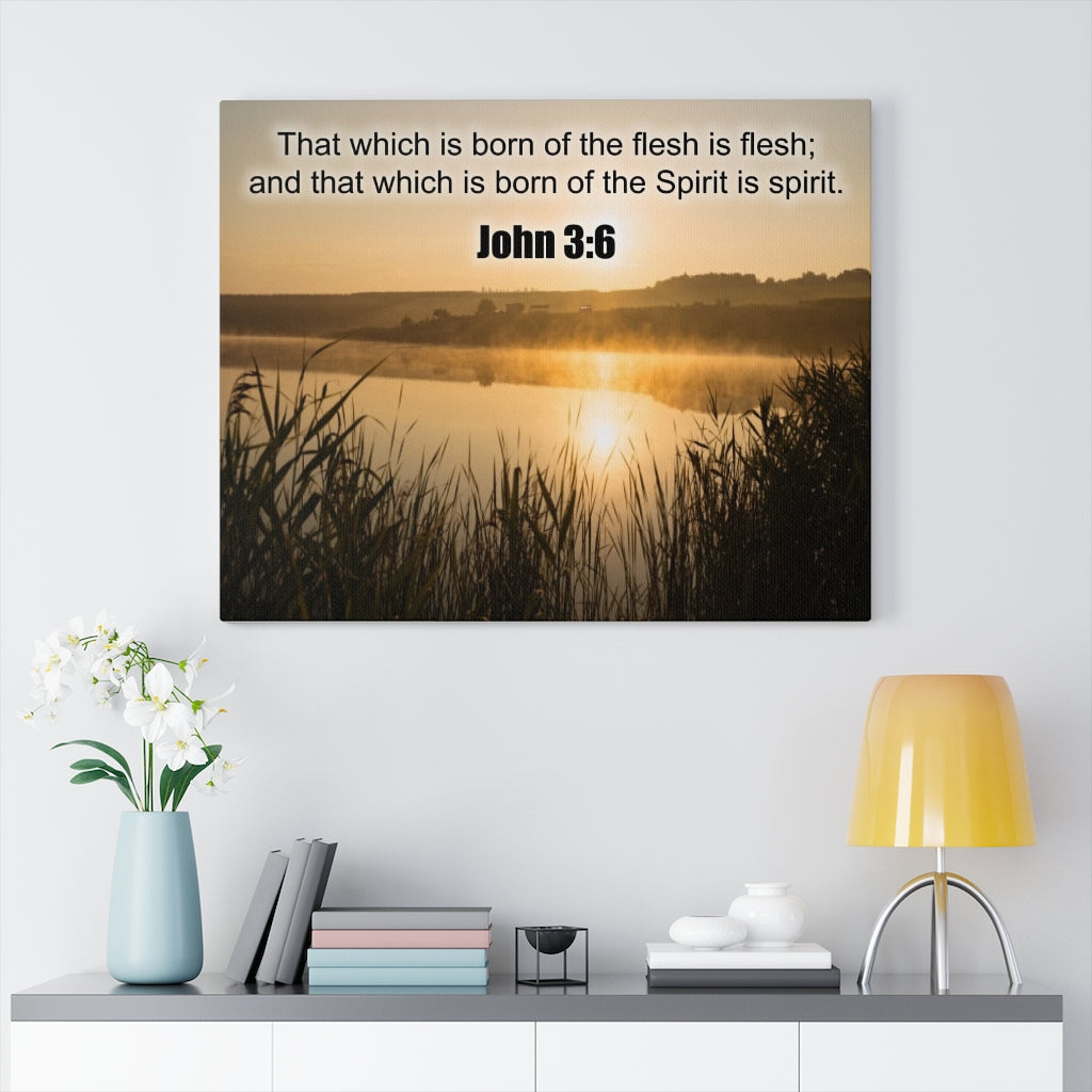 Scripture Walls Spirit is Spirit John 3:6 Bible Verse Canvas Christian Wall Art Ready to Hang Unframed-Express Your Love Gifts