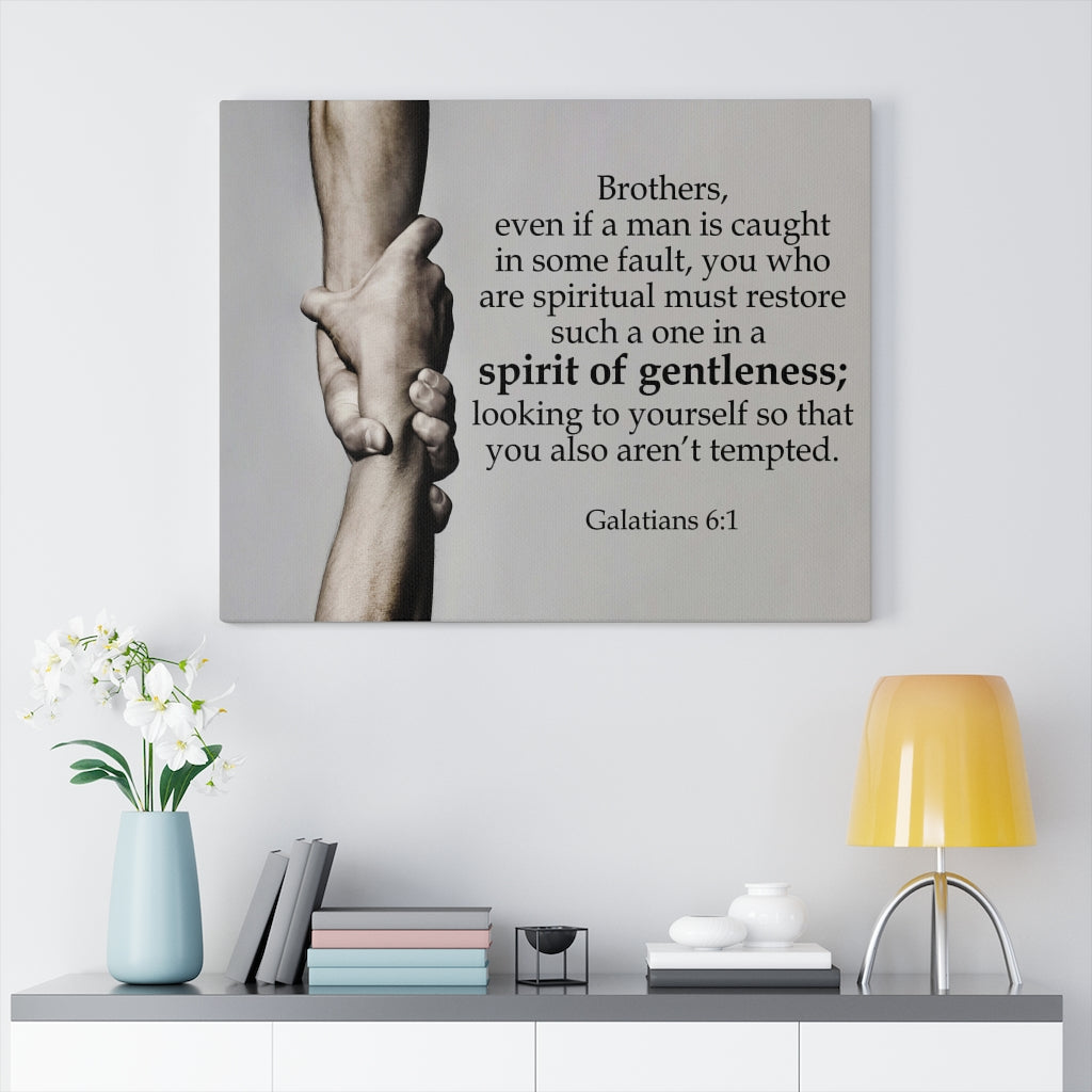 Scripture Walls Spirit of Gentleness Galatians 6:1Bible Verse Canvas Christian Wall Art Ready to Hang Unframed-Express Your Love Gifts