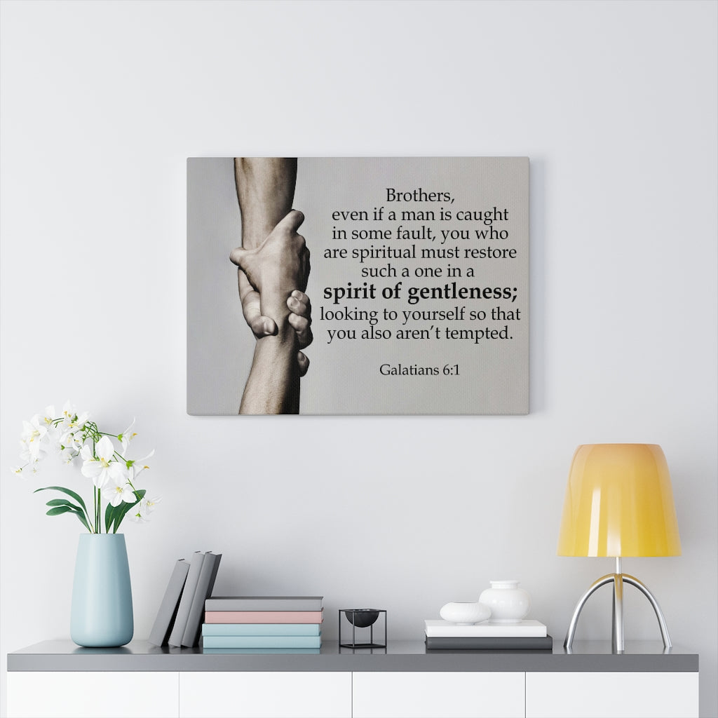 Scripture Walls Spirit of Gentleness Galatians 6:1Bible Verse Canvas Christian Wall Art Ready to Hang Unframed-Express Your Love Gifts