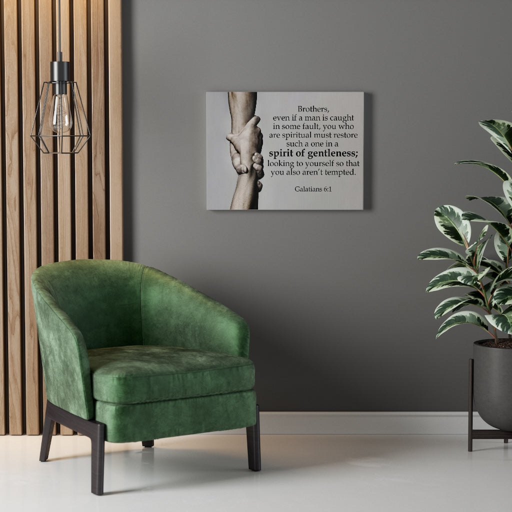 Scripture Walls Spirit of Gentleness Galatians 6:1Bible Verse Canvas Christian Wall Art Ready to Hang Unframed-Express Your Love Gifts