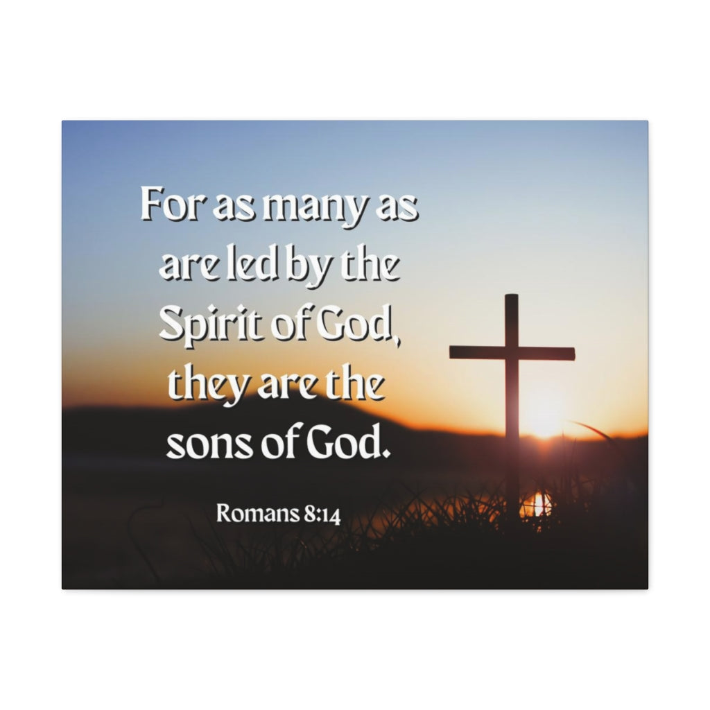 Scripture Walls Spirit Of God Romans 8:14 Bible Verse Canvas Christian Wall Art Ready to Hang Unframed-Express Your Love Gifts