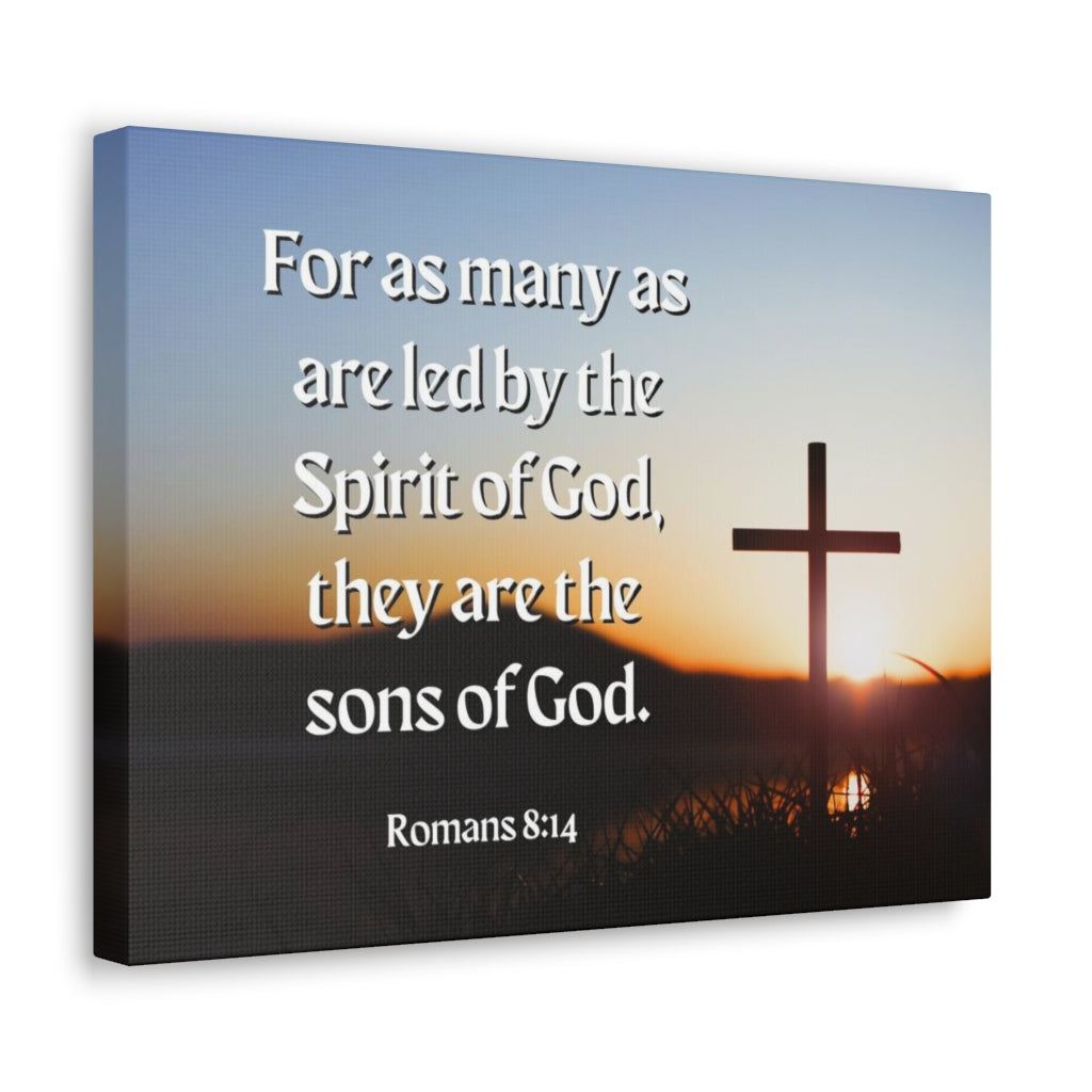 Scripture Walls Spirit Of God Romans 8:14 Bible Verse Canvas Christian Wall Art Ready to Hang Unframed-Express Your Love Gifts