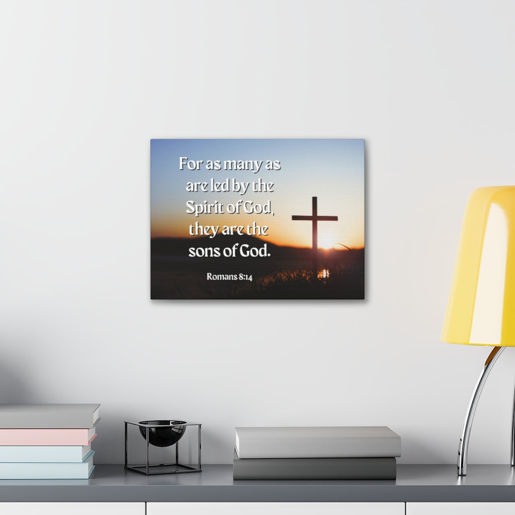Scripture Walls Spirit Of God Romans 8:14 Bible Verse Canvas Christian Wall Art Ready to Hang Unframed-Express Your Love Gifts