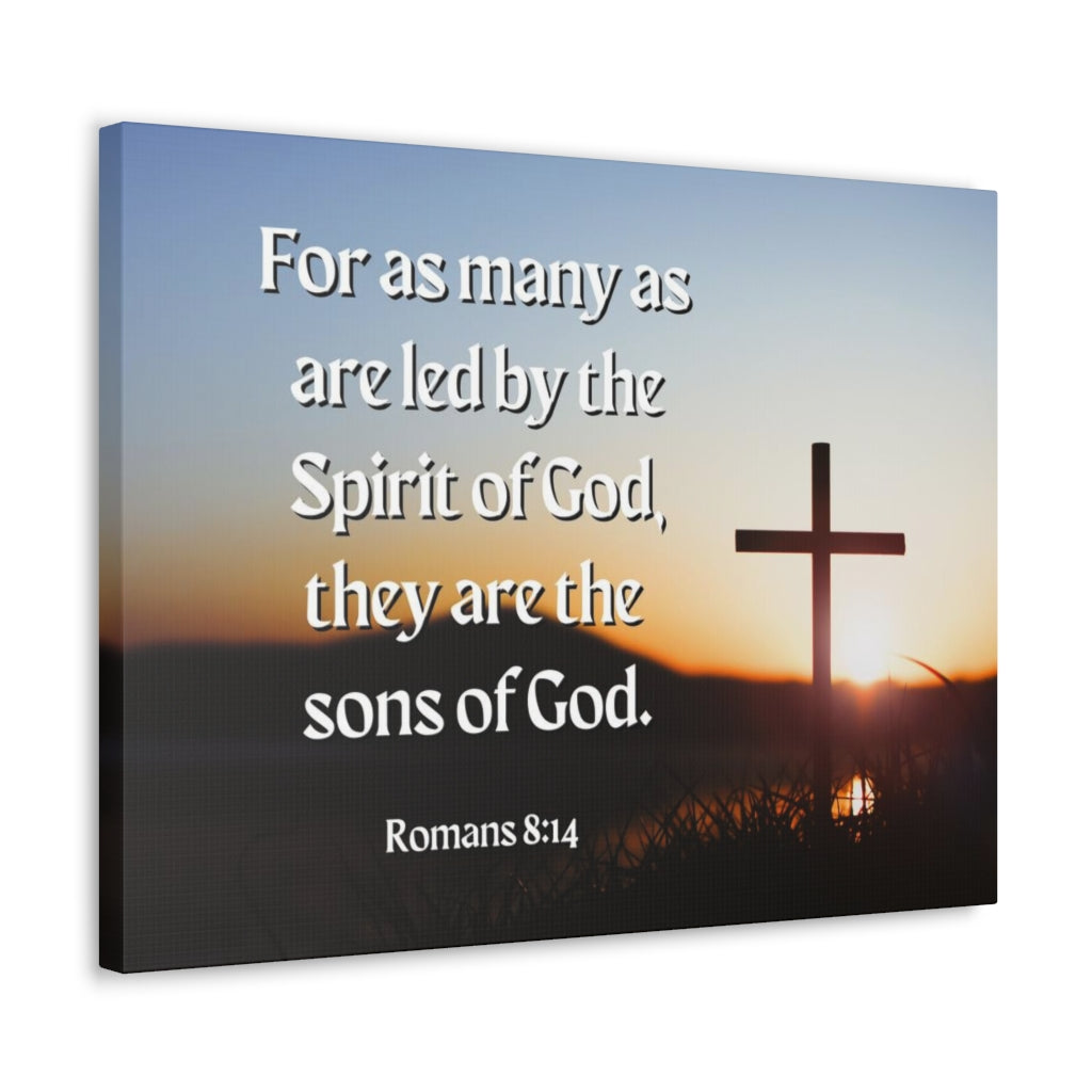 Scripture Walls Spirit Of God Romans 8:14 Bible Verse Canvas Christian Wall Art Ready to Hang Unframed-Express Your Love Gifts
