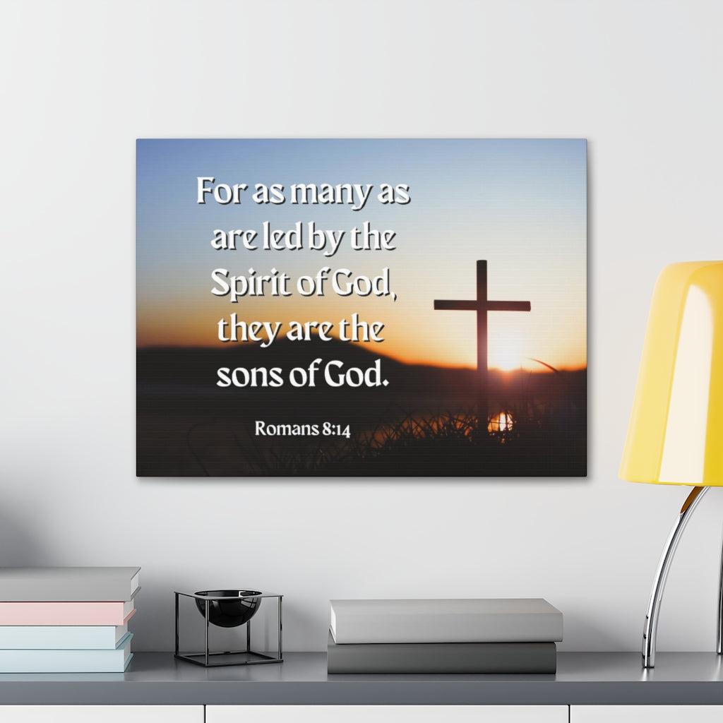 Scripture Walls Spirit Of God Romans 8:14 Bible Verse Canvas Christian Wall Art Ready to Hang Unframed-Express Your Love Gifts