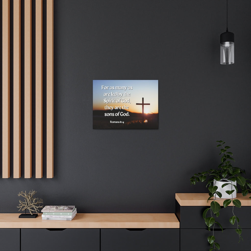 Scripture Walls Spirit Of God Romans 8:14 Bible Verse Canvas Christian Wall Art Ready to Hang Unframed-Express Your Love Gifts