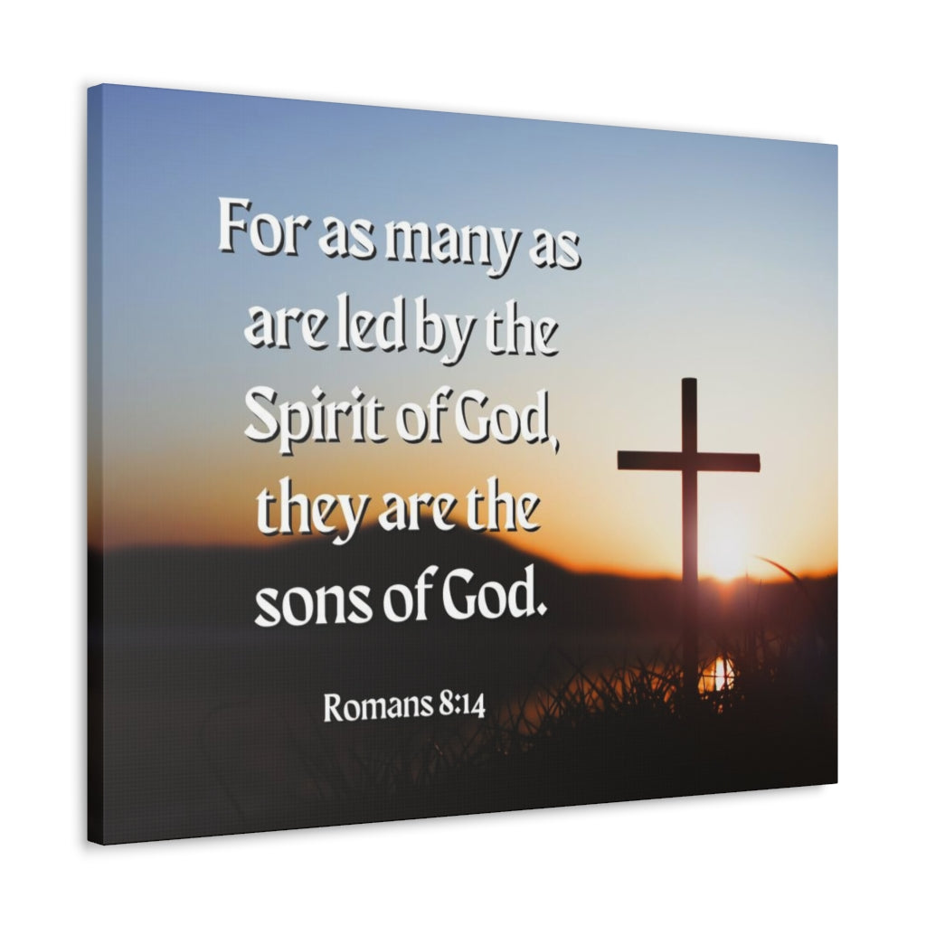 Scripture Walls Spirit Of God Romans 8:14 Bible Verse Canvas Christian Wall Art Ready to Hang Unframed-Express Your Love Gifts