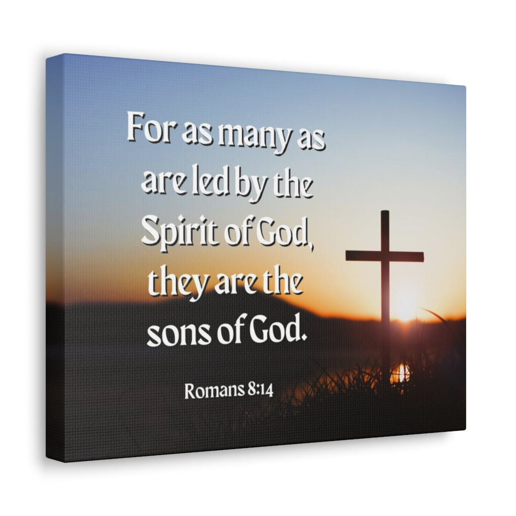 Scripture Walls Spirit Of God Romans 8:14 Bible Verse Canvas Christian Wall Art Ready to Hang Unframed-Express Your Love Gifts