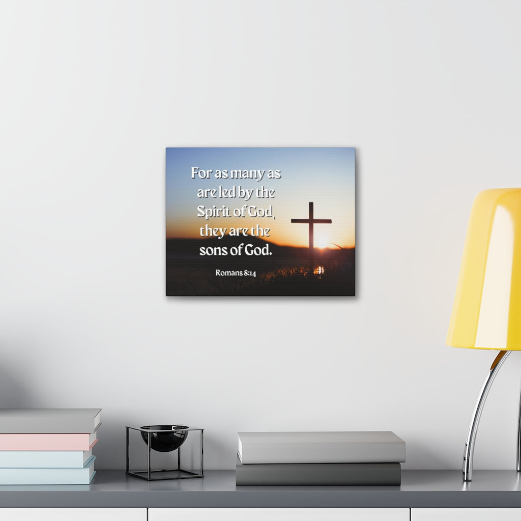Scripture Walls Spirit Of God Romans 8:14 Bible Verse Canvas Christian Wall Art Ready to Hang Unframed-Express Your Love Gifts