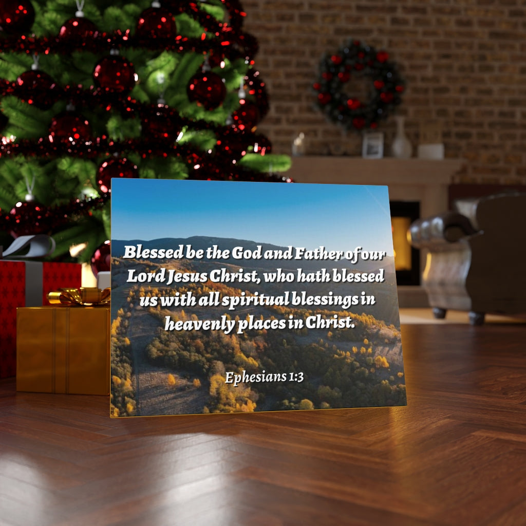 Scripture Walls Spiritual Blessings Ephesians 1:3 Bible Verse Canvas Christian Wall Art Ready to Hang Unframed-Express Your Love Gifts