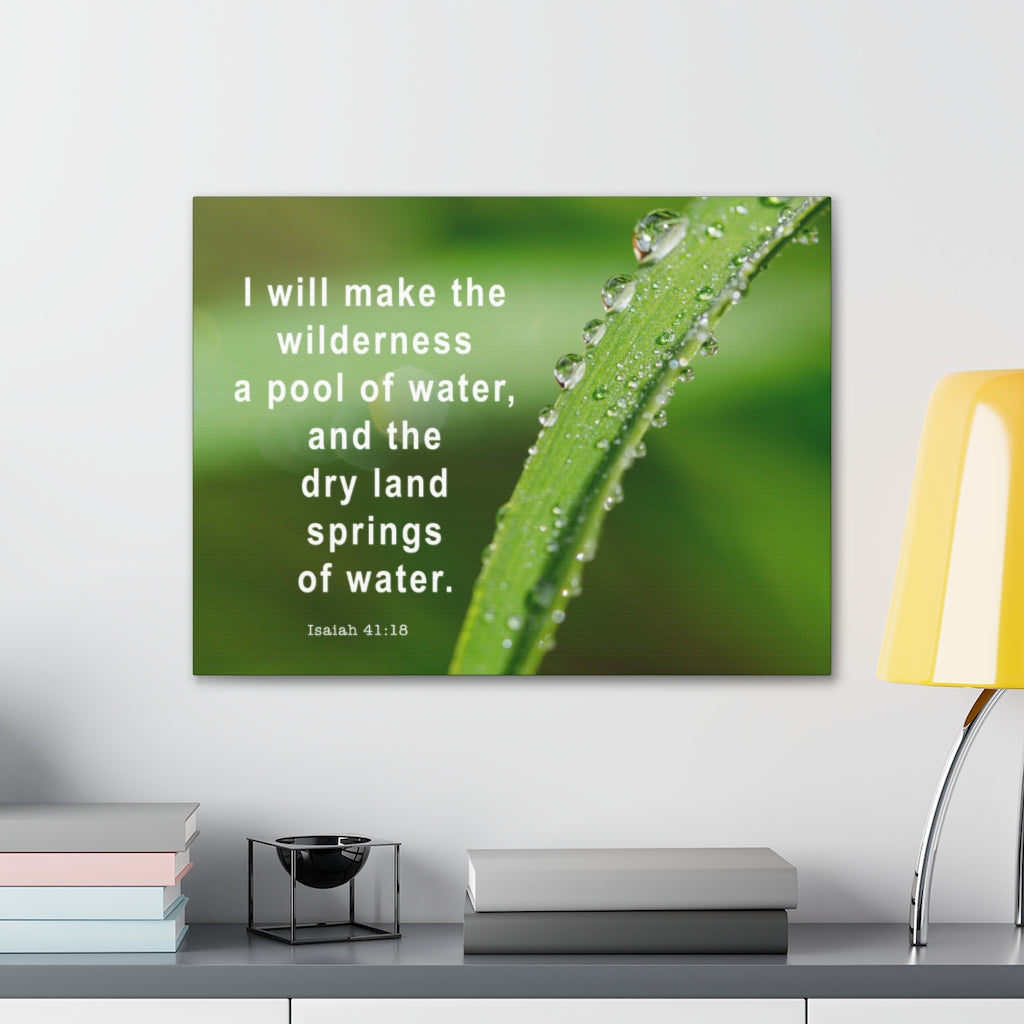Scripture Walls Springs Of Water Isaiah 41:18 Bible Verse Canvas Christian Wall Art Ready to Hang Unframed-Express Your Love Gifts