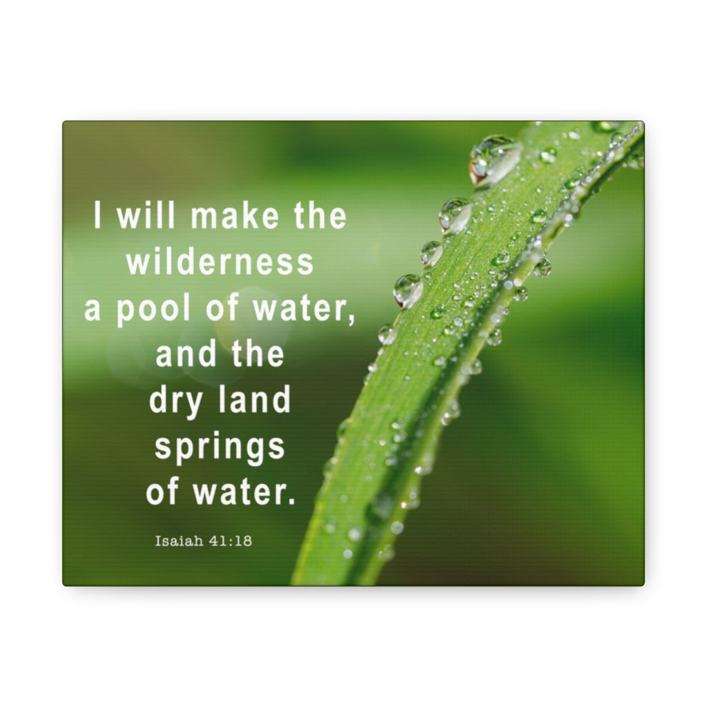 Scripture Walls Springs Of Water Isaiah 41:18 Bible Verse Canvas Christian Wall Art Ready to Hang Unframed-Express Your Love Gifts